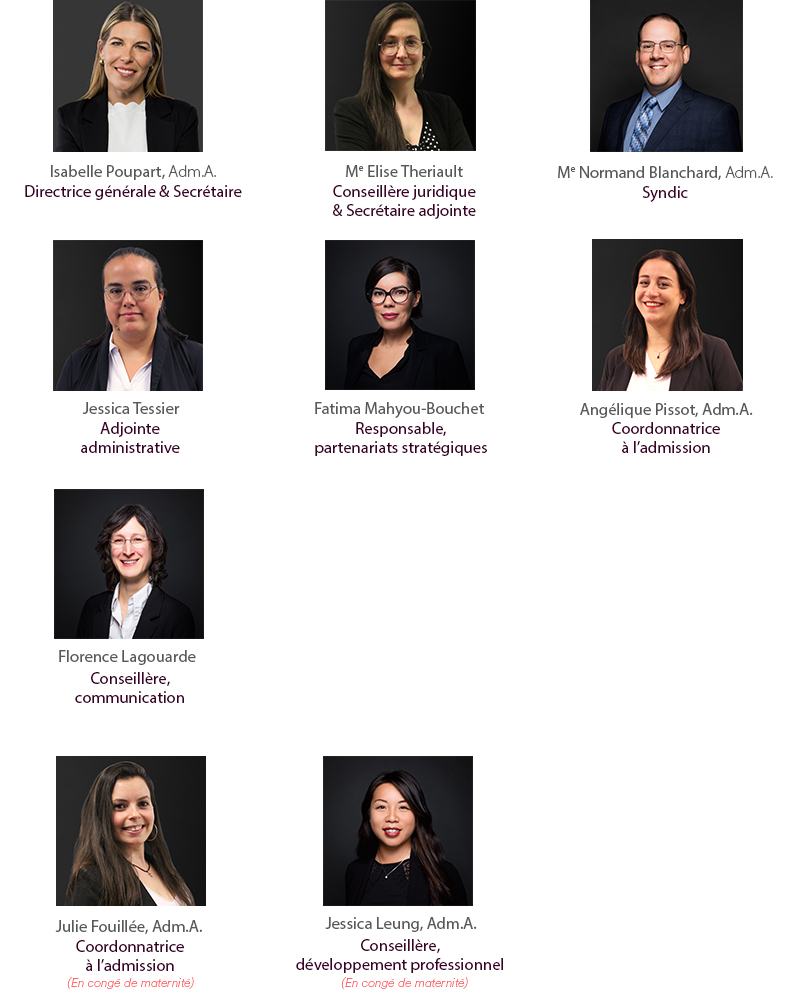 Équipe de l'OAAQ - Juillet 2026