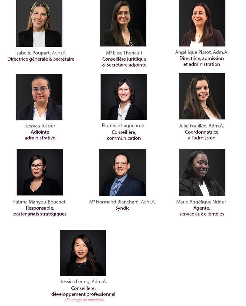 Équipe de l'OAAQ - Sept 2026